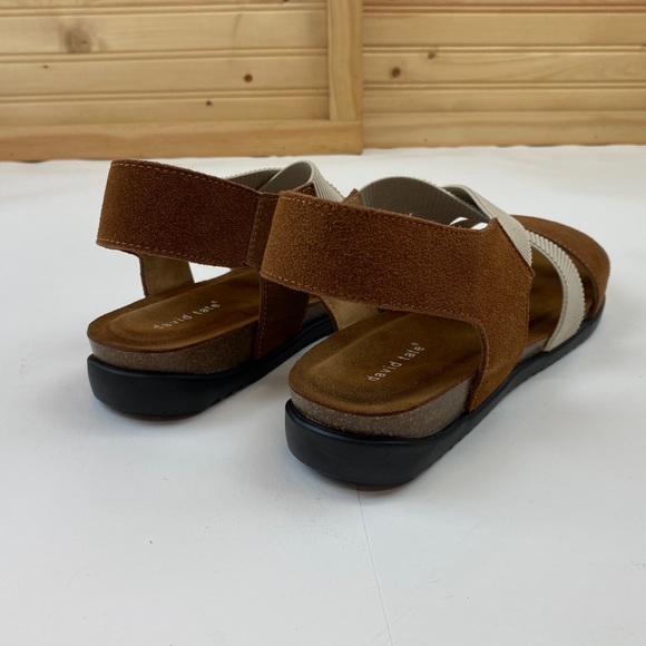 David Tate Sandals NIB Tan Brown & Cream Suede size 10.5M 10.5 10 1/2 NWT - Picture 8 of 11
